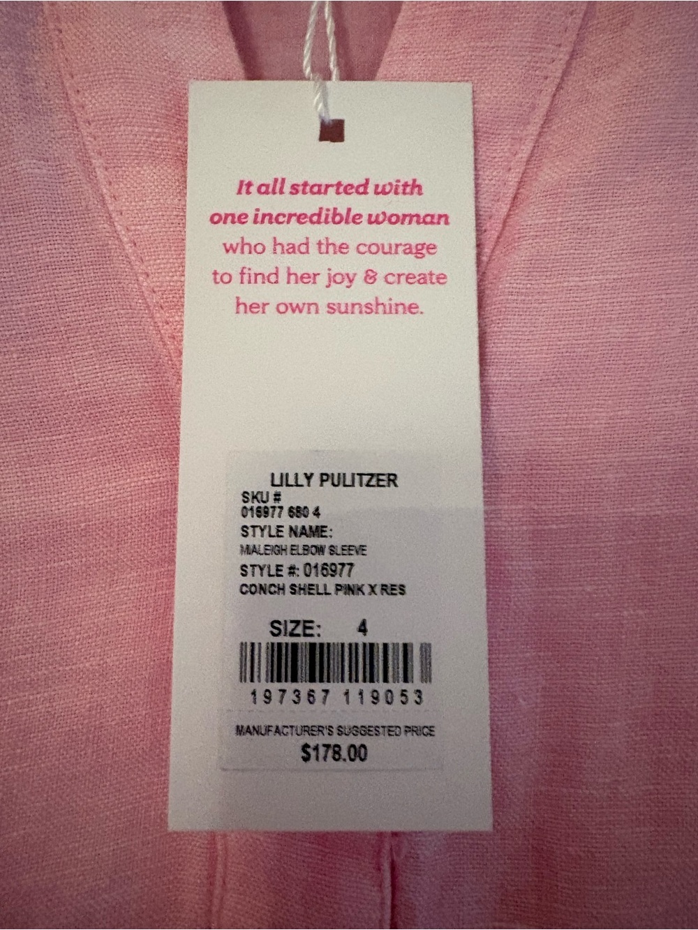 Lilly Pulitzer lined Light Pink Linen Tunic Dress NWT - Picture 2 of 6